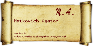 Matkovich Agaton névjegykártya